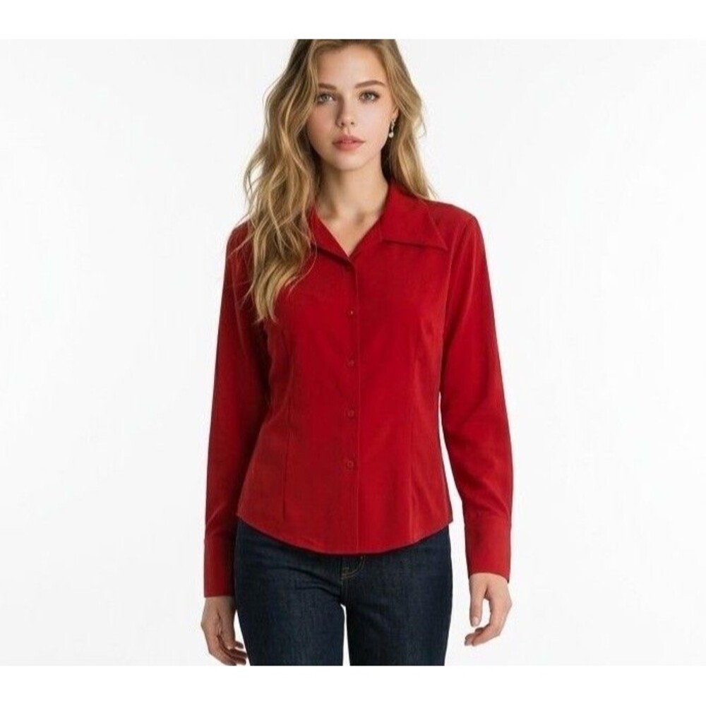 Vintage BCI Clothing Red Size M Women’s Button Down Shirt NWT